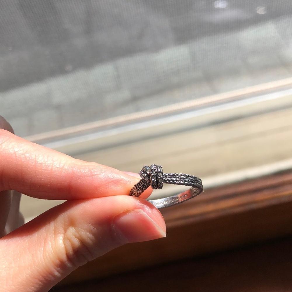 Marc Jacobs silver braided look ring